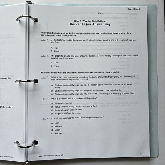 BJU Press Homeschool Curriculum Story Of The Old Testament Parent Guide Bible 9 - Picture 5 of 7